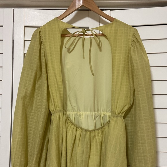 Lime/yellow mini seersucker dress - Picture 3 of 5